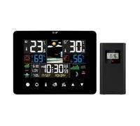 MuchLuckystar Estación meteorológica inalámbrica con pantalla táctil, termómetro higrómetro barómetro para interiores y exteriores, pronóstico de 12 horas, fase lunar, reloj despertador, sensor de