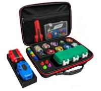 MuchLuckystar Funda organizadora de tela Oxford para Beyblade X | Diseño de 8 + 1 ranura, bolsillo de malla integrado, caja de piezas de plástico, correa de mano segura