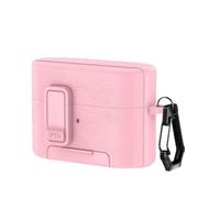 MuchLuckystar Funda protectora para Sony WF-1000XM6 a prueba de golpes con llavero de bloqueo de soporte, carcasa dura, Pink, Textura de cuero de lichi