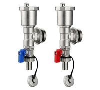 MuchLuckystar G1 DN25 - Distribuidor de calefacción de latón con purgador automático rápido, grifo de llenado y drenaje resistente a la temperatura de 120 °C para sistemas comerciales residenciales