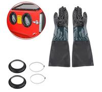 MuchLuckystar Guantes de PVC para chorro de arena con forro de algodón, 23.6 x 11.8 pulgadas, guantes de trabajo resistentes para gabinete de chorro de arena, juego de 5 piezas con abrazaderas y