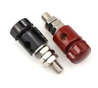 MuchLuckystar Juego de 2 conectores de poste de batería de cobre de 3/8 pulgadas, bloque de terminales de latón rojo/negro para coche, caravana, barco, solar, rosca M6/M8/M10