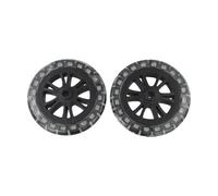 MuchLuckystar Juego de 2 ruedas de repuesto para parrilla de barbacoa de 7 pulgadas, ruedas de goma resistentes al calor para estufa de pellets y parrillas al aire libre, color negro