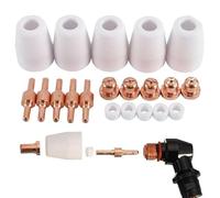 MuchLuckystar Kit de 20 piezas de consumibles de cortador de plasma para antorchas CUT40/50, PT-31, L-TEC, JG-40 y WSD-LG40, electrodos boquillas, escudos, anillos y puntas