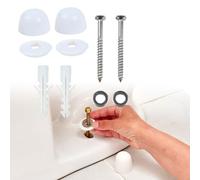 MuchLuckystar Kit de fijación de inodoro con tornillos, bujes de nailon y blanco para asegurar bidé a suelos de madera o hormigón