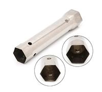 MuchLuckystar Llave de lavabo de acero inoxidable para fontanería, herramienta de colador de fregadero con trinquete de enchufe para válvulas de cierre herméticas y topes angulares, color plateado