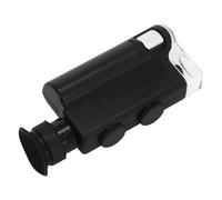 MuchLuckystar Microscopio gemológico portátil 200x-240x con luz UV, lupa compacta de ABS para identificación y evaluación de piedras, color negro