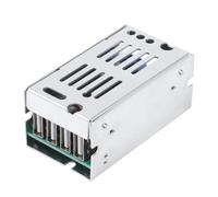 MuchLuckystar Módulo de alimentación DC-DC de 24 V 12 V a 5 V 5 A, convertidor de carga rápida USB de 4 puertos con carcasa de aluminio para proyectos de bricolaje marinos de coche