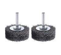 MuchLuckystar Paquete de 2 cepillos de rueda de alambre de acero de 50 mm, vástago de 6 mm para amoladora, herramienta giratoria, cepillo de alambre de acero inoxidable para eliminación de óxido y