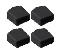 MuchLuckystar Paquete de 4 almohadillas de goma antideslizantes para escaleras, fundas plegables antideslizantes para escaleras telescópicas de espiga, 2,5 x 3,8 cm, color negro