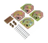 MuchLuckystar Paquete de 4 placas de fijación de patas de madera en ángulo, soportes de hierro galvanizado para patas de silla de mesa de 30 a 40 mm, conector de muebles con tornillos, 70 x 67 x 1,2