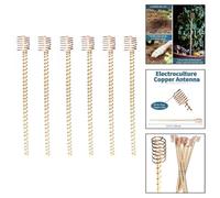 MuchLuckystar Paquete de 6 estacas de jardín de cobre para electrocultura, soporte de plantas de 12 pulgadas con alambre de cobre para verduras y flores, herramienta de mejora del crecimiento natural