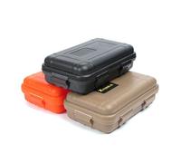 MuchLuckystar Pequeña caja de plástico hermética impermeable a prueba de golpes para viajes al aire libre, camping, barco, pesca, almacenamiento de equipo de supervivencia, color negro