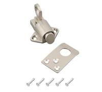 MuchLuckystar Perno de resorte de bloqueo de puerta de acero inoxidable, pestillo de metal grueso para seguridad del hogar, instalación simple, color plateado