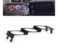 MuchLuckystar Soporte triple de 52 mm x 3 para ranura de radio estéreo estándar, DIN único, estante de metal de 3 agujeros para medidores de 2 pulgadas, color negro