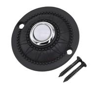 MuchLuckystar Timbre de hierro con cable con luz continua, interruptor redondo de timbre de puerta delantera para CC 12-24 V, repuesto resistente a la intemperie, negro, 5 cm