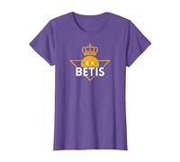 Mucho Betis - Afición Real Betis Balonpie - Hinchas Sevilla Camiseta, Mujer, Morado Jaspeado, XS