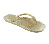 Mucho - BRASILERAS Chanclas Shiny para Mujer, Dorado, 35/36 EU