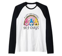 Mucho Puede suceder en 3 días Gnomos Rainbow Ester Day Camiseta Manga Raglan