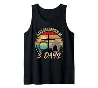 Mucho Puede suceder en 3 días Reto Vintage Christian Easter Day Camiseta sin Mangas