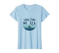 Mucho Tiempo sin mar: Aventura lúdica de Ballena oceánica Camiseta, Mujer, Azul Bebé, XXL