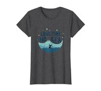 Mucho Tiempo sin mar: Aventura lúdica de Ballena oceánica Camiseta, Mujer, Jaspeado Oscuro, XL