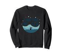 Mucho Tiempo sin mar: Aventura lúdica de Ballena oceánica Sudadera, Unisex para Adultos, Negro, L