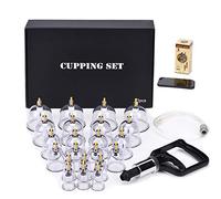 MUCHOO Juego de ventosas profesional chino acupoint terapia de ahuecamiento portátil, juego de ventosas Hijama de succión con bomba magnética al vacío, kit de masaje para celulitis, 22 tazas