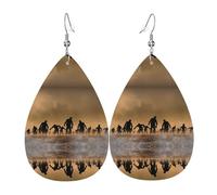 Muchos aretes de cuero con forma de gota para mujer son adecuados para fiestas, fiestas de vacaciones y regalos., talla única