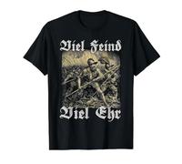 Muchos Enemigos, Mucho Honor Georg Von Frundsberg Camiseta gráfica económica, Hombre, Negro, XL