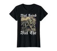 Muchos Enemigos, Mucho Honor Georg Von Frundsberg Camiseta gráfica económica, Mujer, Negro, L