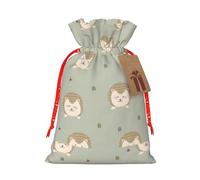 Muchos erizos impresos 4.7 x 6.9 en bolsa de Navidad con cordón, ideal para adultos para envolver regalos para Navidad Halloween