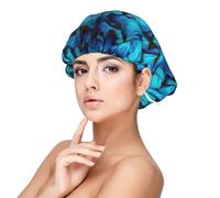 Muchos gorros azules de mariposa para protección del cabello, gorro de dormir para mujeres y hombres, gorro de dormir de satén suave con banda elástica, negro, talla única, Negro, talla única