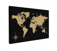 MuchoWow© Cuadros Decoracion Salon Modernos 120x80 cm Dormitorios Cuadro Decorativos de Salon Lienzos Decorativo Decoración Modernos Cabecero Cama Mundo - Claro - Tinta