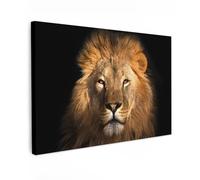 MuchoWow© Cuadros Decoracion Salon Modernos 120x80 cm Lienzos de Fotos Pared Wall Art Lienzo Decoração Cuadro de salones León - Animales - Negro - Claro - Marrón - Retrato