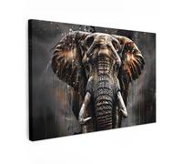 MuchoWow© Cuadros Decoracion Salon Modernos 120x80 cm para Dormitorios Cuadro Decorativos de Salon Lienzos Decorativo Pared Decoracion Lienzo Modernos Elefante - Acuarela - Salvajes - Lujo