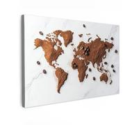 MuchoWow© Cuadros Decoracion Salon Modernos 120x80 cm para Dormitorios Cuadro Decorativos de Salon Lienzos Decorativo Pared Decoracion Lienzo Modernos Mapa - Café - Mármol