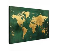 MuchoWow© Cuadros Decoracion Salon Modernos 120x80 cm para Dormitorios Cuadro Decorativos de Salon Lienzos Decorativo Pared Decoracion Lienzo Modernos Diseño - Verde - Bronce