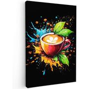 MuchoWow© Cuadros Decoracion Salon Modernos 20x30 cm para Dormitorios Cuadro Decorativos de Salon Lienzos Decorativo Canvas Wall Art Decoracion Modernos Café - Graffiti - Bebida - Abstracto