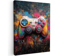 MuchoWow© Cuadros Decoracion Salon Modernos 30x40 cm Lienzos de Fotos Pared Wall Art Lienzo Decoração Cuadro de salones Graffiti - Juegos - Consola - Arte pop - Neón