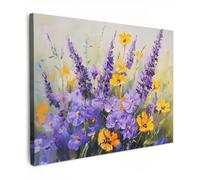 MuchoWow© Cuadros Decoracion Salon Modernos 40x30 cm para Dormitorios Cuadro Decorativos de Salon Lienzos Decorativo Pictures for Living Room Decorarivos Lavanda - Flores - Naturaleza - Arte