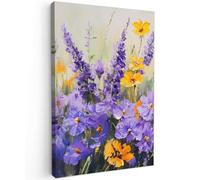 MuchoWow© Cuadros Decoracion Salon Modernos 40x60 cm para Dormitorios Cuadro Decorativos de Salon Lienzos Decorativo Pictures for Living Room Decorarivos Lavanda - Flores - Naturaleza - Arte