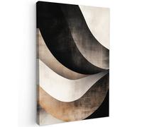 MuchoWow© Cuadros Decoracion Salon Modernos 40x60 cm para Dormitorios Cuadro Decorativos de Salon Lienzos Decorativo Pared Comedor Decoracion Pasillo Abstracto - Olas - Negro - Desgastado