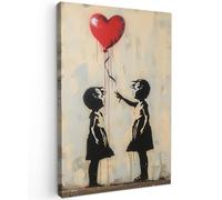 MuchoWow© Cuadros Decoración Salon Modernos 40x60 cm Pinturas Lienzo Decorativo para Pared Decoracion Hogar Lienzos Arte callejero - Banksy - Globo - Graffiti - Retro