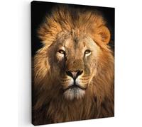 MuchoWow© Cuadros Decoracion Salon Modernos 50x70 cm Lienzos de Fotos Pared Wall Art Lienzo Decoração Cuadro de salones León - Animales - Negro - Claro - Marrón - Retrato
