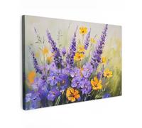 MuchoWow© Cuadros Decoracion Salon Modernos 60x40 cm para Dormitorios Cuadro Decorativos de Salon Lienzos Decorativo Pictures for Living Room Decorarivos Lavanda - Flores - Naturaleza - Arte