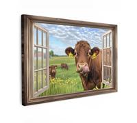 MuchoWow© Cuadros Decoracion Salon Modernos 60x40 cm para Dormitorios Cuadro Decorativos de Salon Lienzos Decorativo Pared Comedor Decoracion Pasillo Ganado - Pradera - Paisaje - Fauna