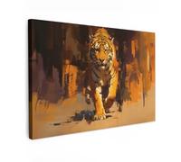 MuchoWow© Cuadros Decoracion Salon Modernos 60x40 cm para Dormitorios Cuadro Decorativos de Salon Lienzos Decorativo Pared Decoracion Lienzo Modernos Tigre - Pintado - Pinceladas