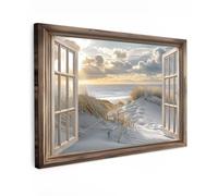 MuchoWow© Cuadros Decoracion Salon Modernos 60x40 cm para Dormitorios Cuadro Decorativos de Salon Lienzos Decorativo Pictures for Living Room Decorarivos Perspectiva - Playa - Dunas - Mar