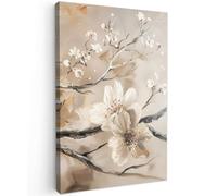 MuchoWow© Cuadros Decoracion Salon Modernos 60x90 cm para Dormitorios Cuadro Decorativos de Salon Lienzos Decorativo Canvas Wall Art Decoracion Modernos Flores - Naturaleza - Blanco - Flor